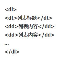 html中 dl dt dd标签元素语法